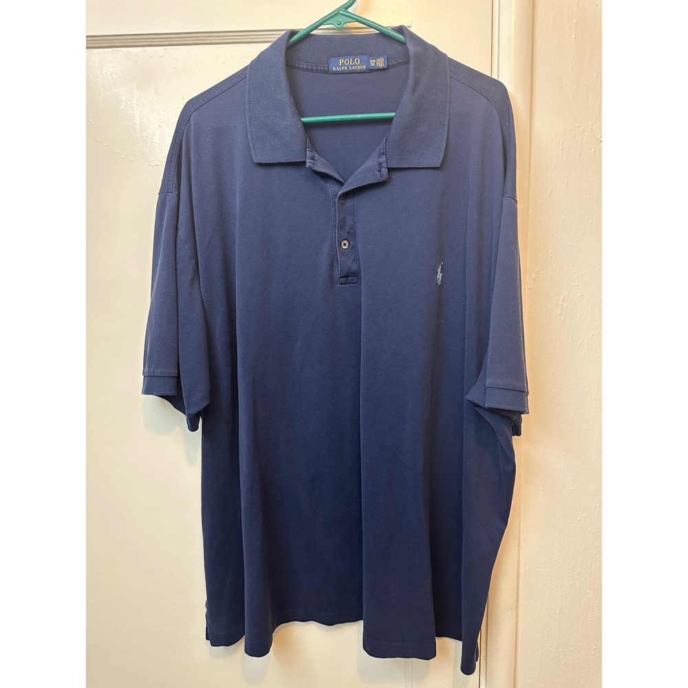 Polo Ralph Lauren Mens 3XB Navy Blue Short Sleeve Pique Pony Logo Polo Shirt